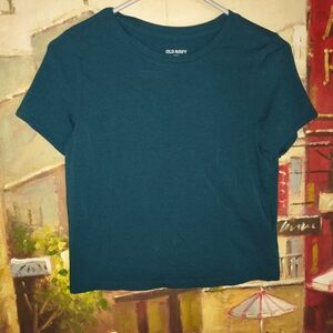 Old Navy Aqua Crew Neck Tee